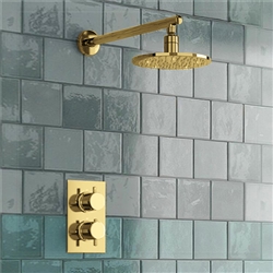 Gold Shower Fixtures With Marble